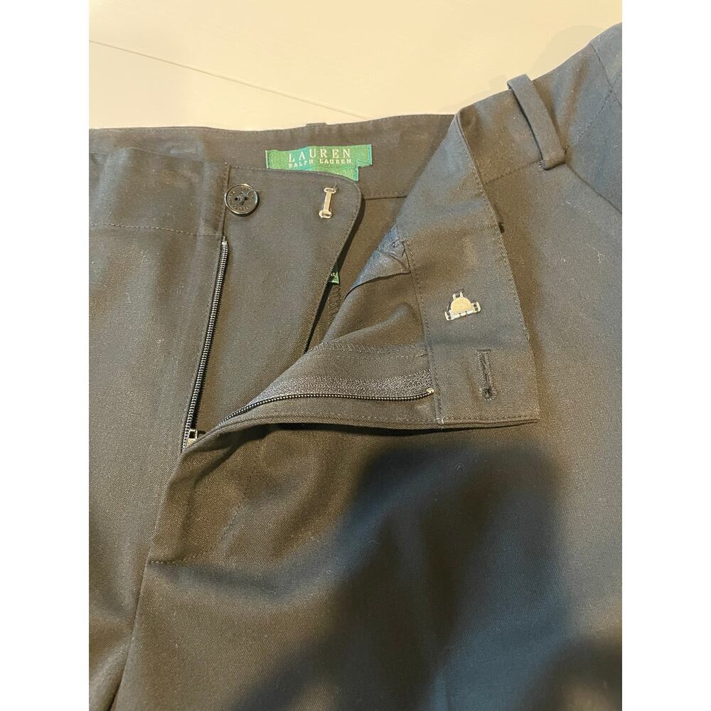 Lauren Ralph Lauren Sanderson Wide Leg Dress Pants Cropped Sz 16 Black Classic - Picture 5 of 10